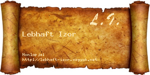 Lebhaft Izor névjegykártya